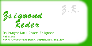 zsigmond reder business card